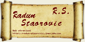 Radun Staorović vizit kartica